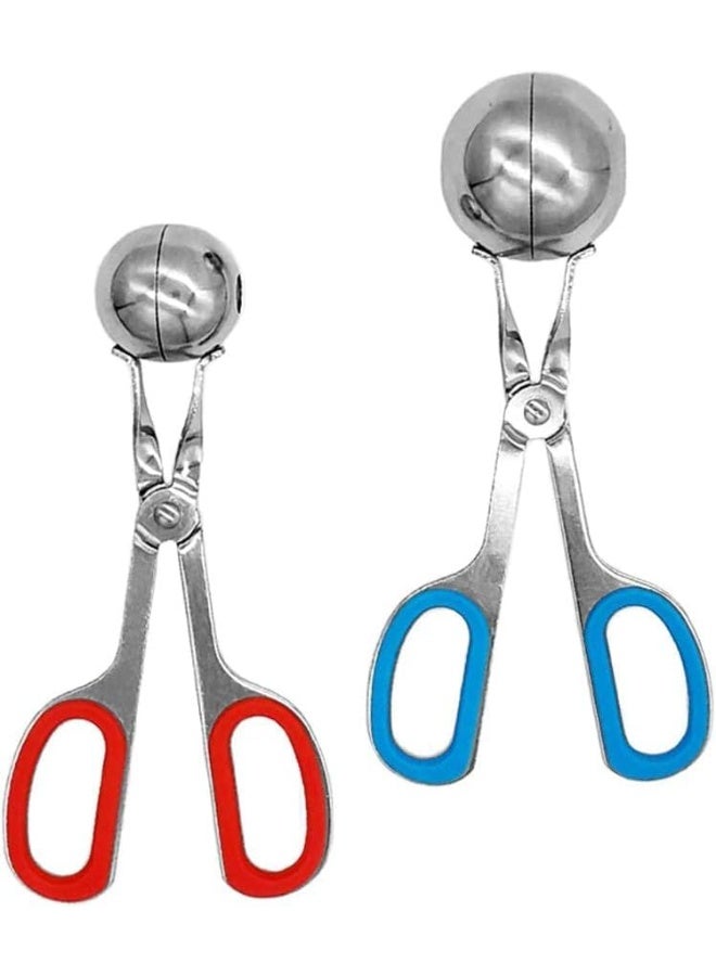 Meat Baller, 2  PCS None-Stick Meatball Maker with Detachable Anti-Slip Handles, Stainless Steel Meat Baller Tongs, Cake Pop, Ice Tongs, Cookie Dough Scoop for Kitchen (3.5cm & 4.5cm) - Image 4